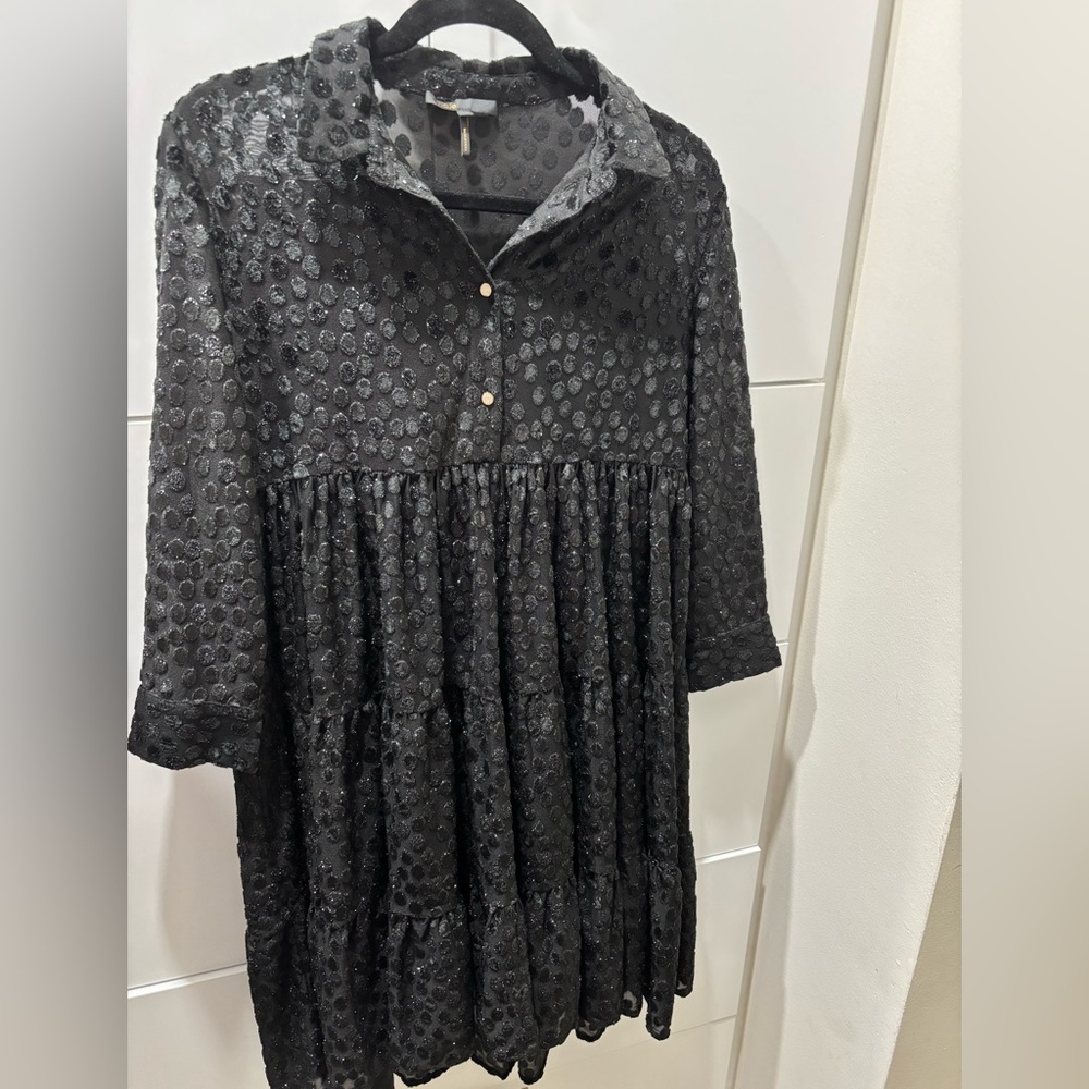 Maje Black Long Sleeve Dress